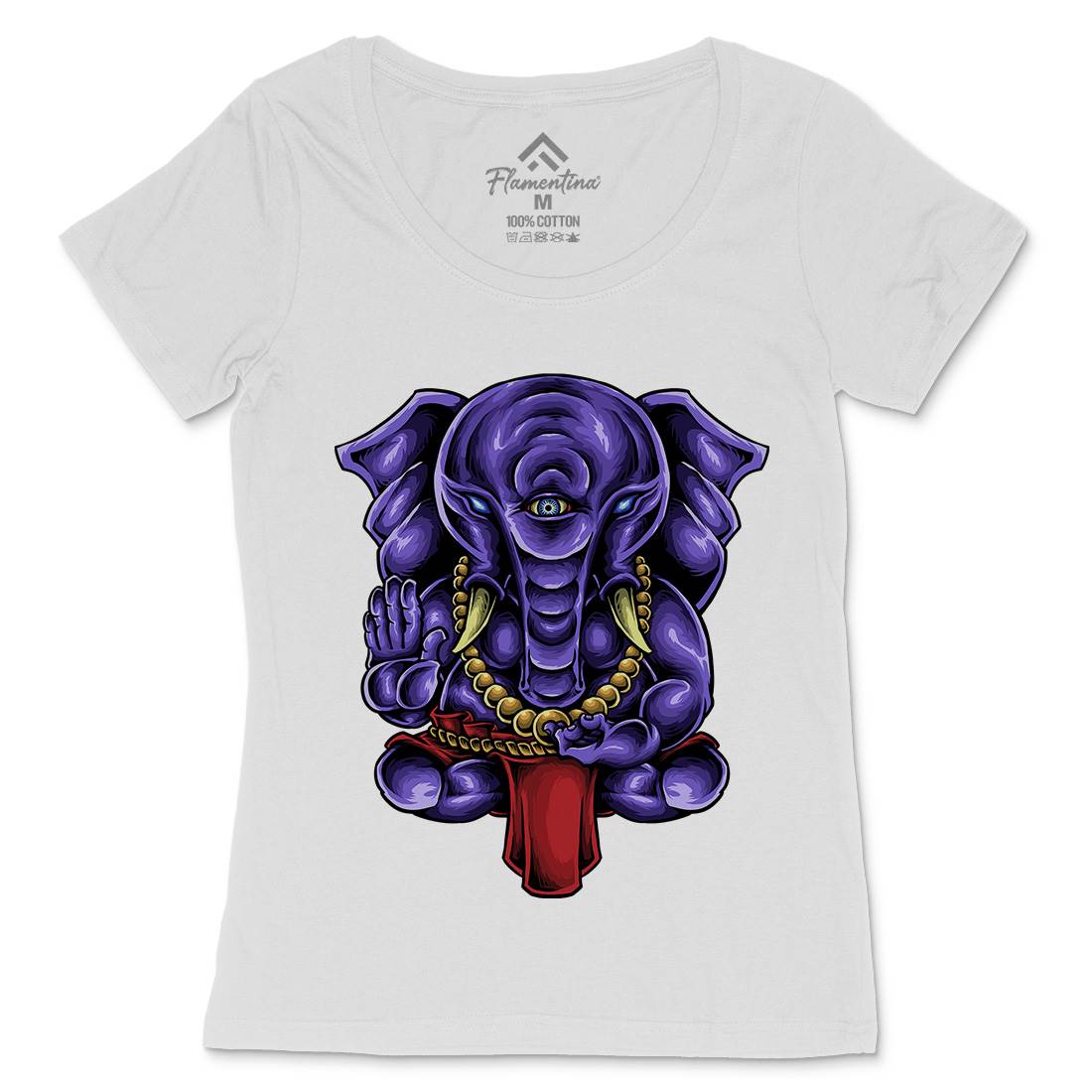 Ganesha Womens Scoop Neck T-Shirt Religion A423
