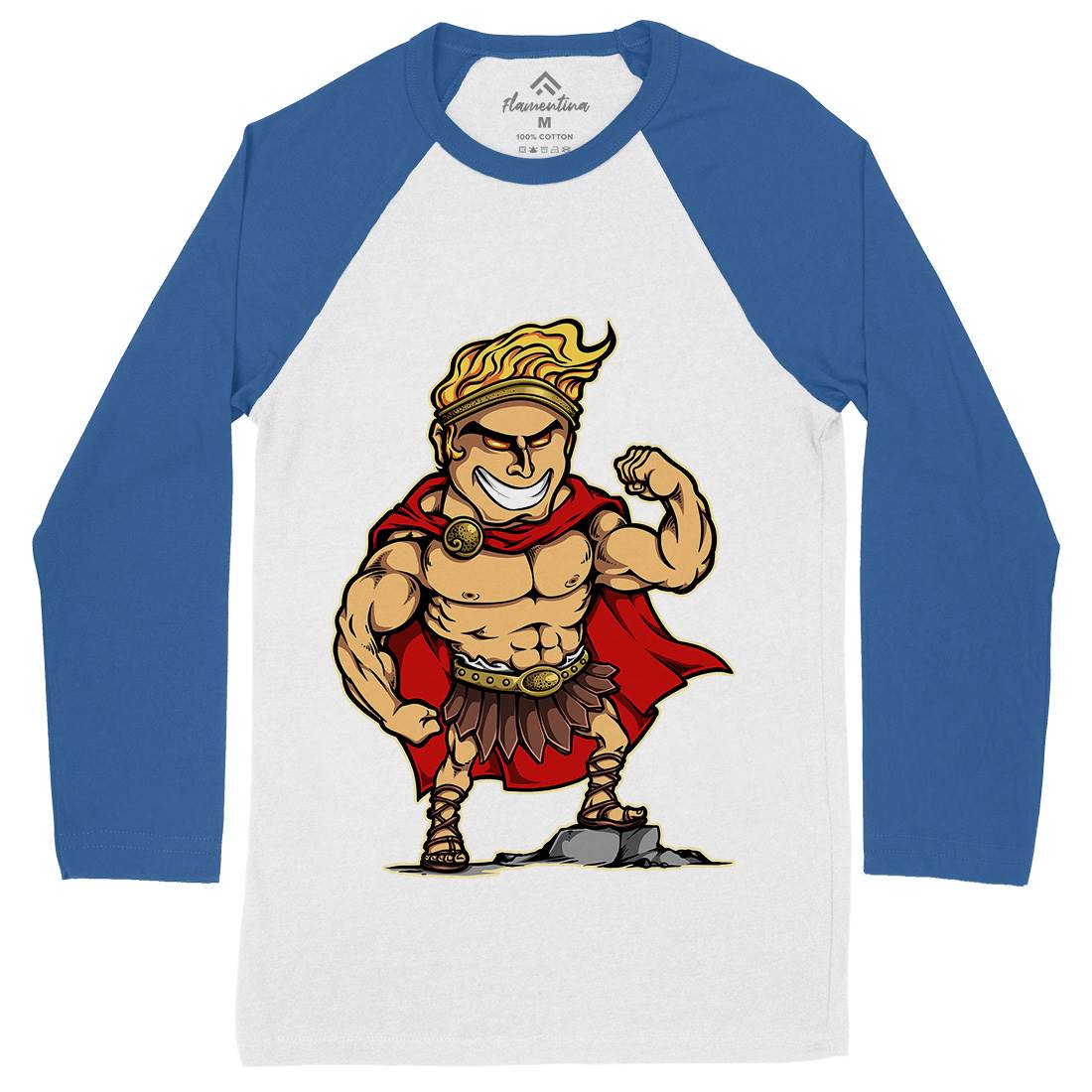 Hercules Mens Long Sleeve Baseball T-Shirt Warriors A425
