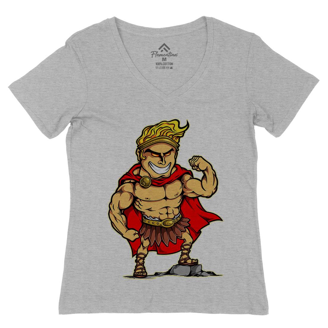 Hercules Womens Organic V-Neck T-Shirt Warriors A425