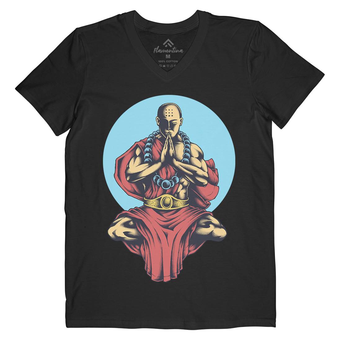 Inner Peace Mens Organic V-Neck T-Shirt Religion A428