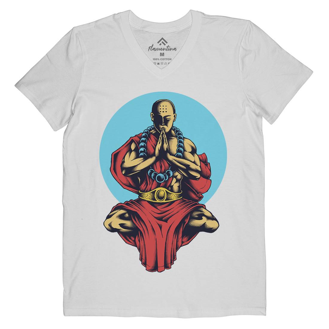 Inner Peace Mens Organic V-Neck T-Shirt Religion A428