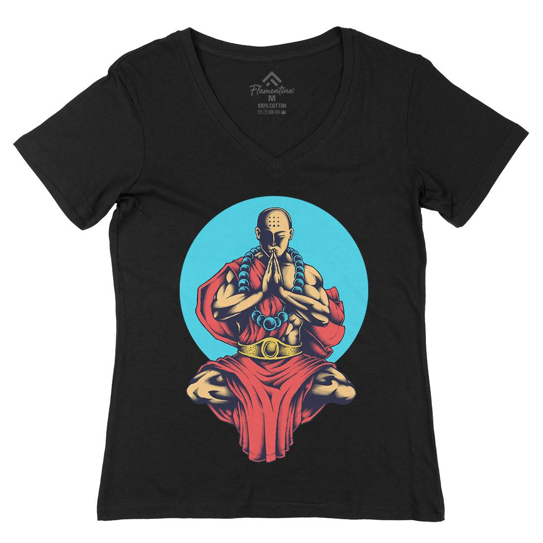 Inner Peace Womens Organic V-Neck T-Shirt Religion A428