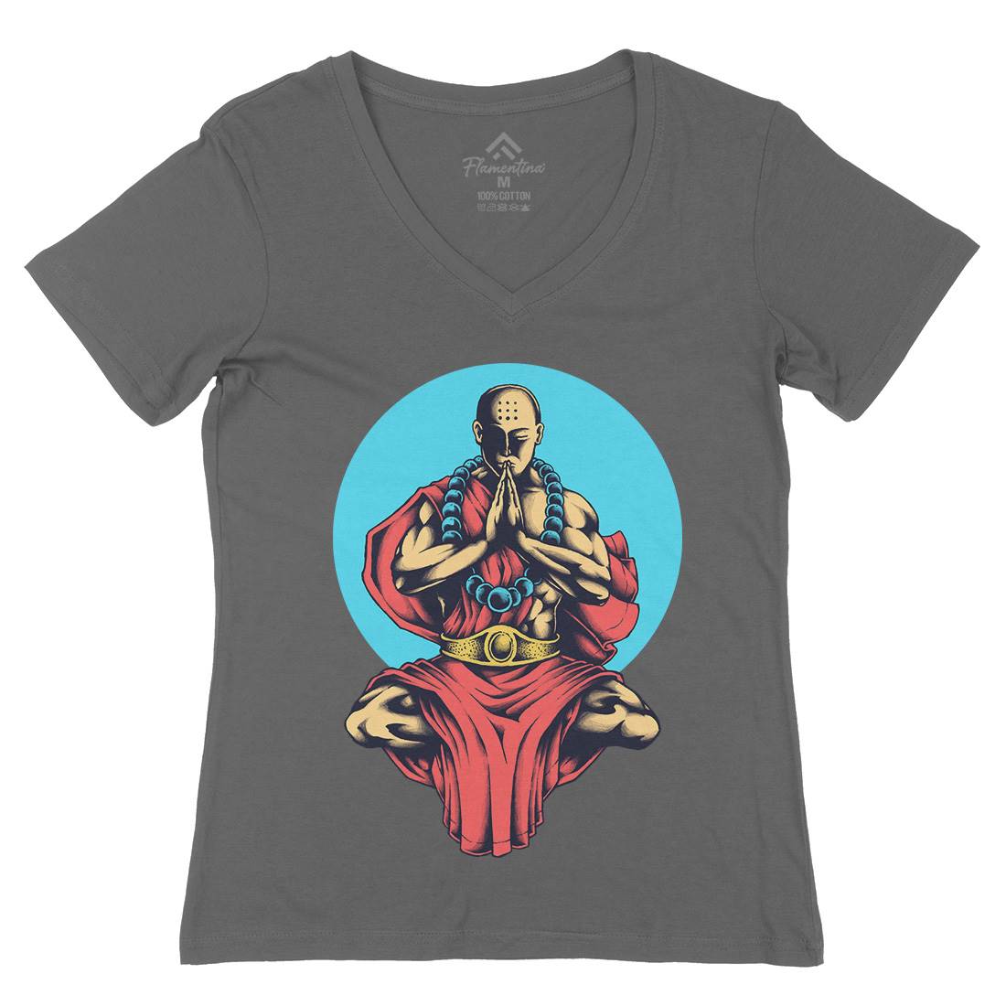 Inner Peace Womens Organic V-Neck T-Shirt Religion A428