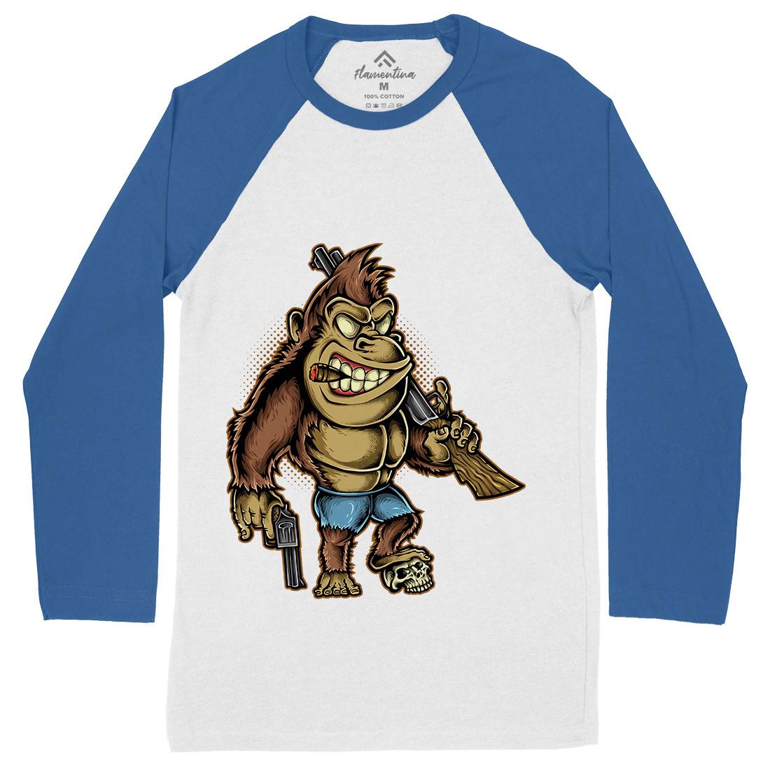 Killer Kong Mens Long Sleeve Baseball T-Shirt Animals A429