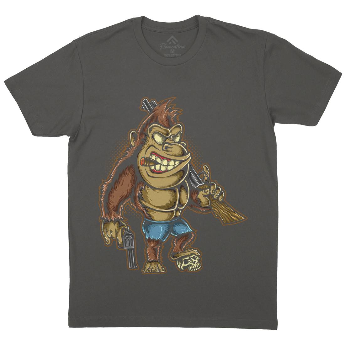 Killer Kong Mens Organic Crew Neck T-Shirt Animals A429
