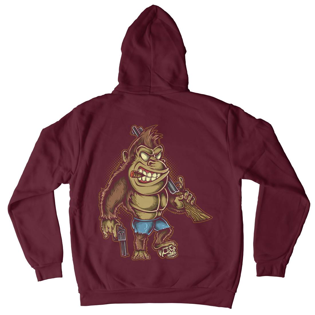 Killer Kong Mens Hoodie With Pocket Animals A429