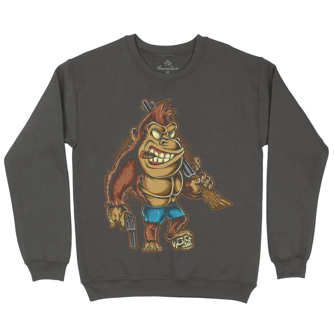 Killer Kong Mens Crew Neck Sweatshirt Animals A429
