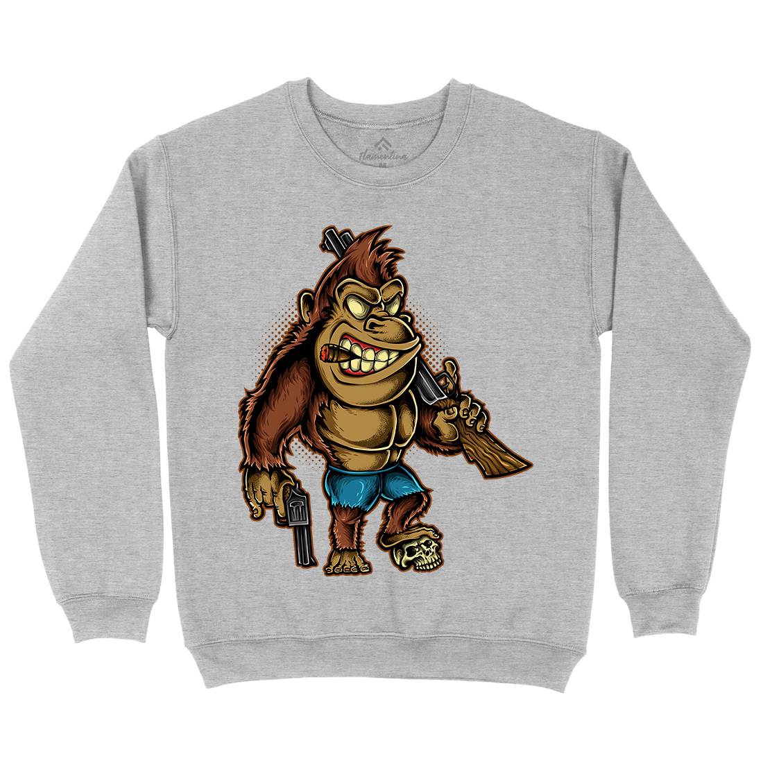 Killer Kong Mens Crew Neck Sweatshirt Animals A429