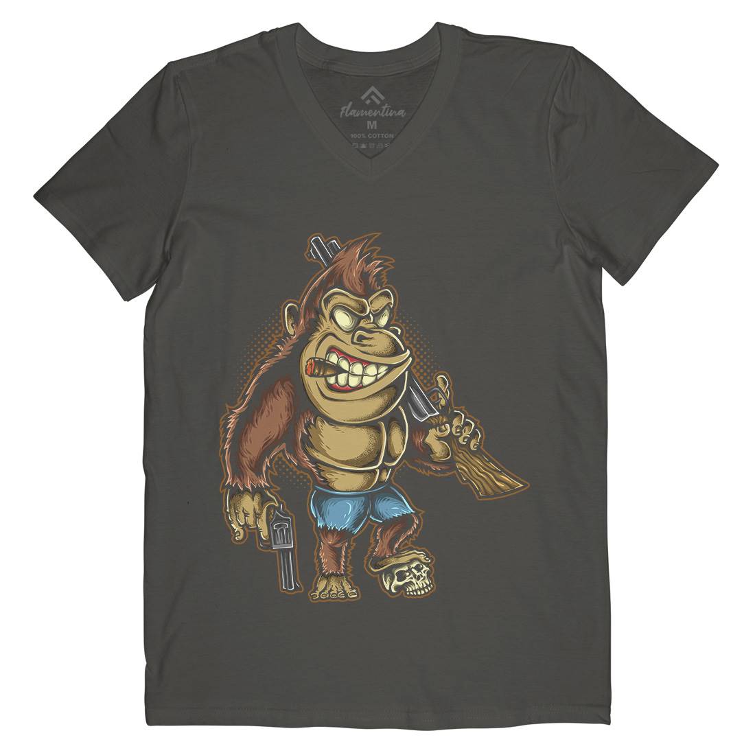 Killer Kong Mens V-Neck T-Shirt Animals A429