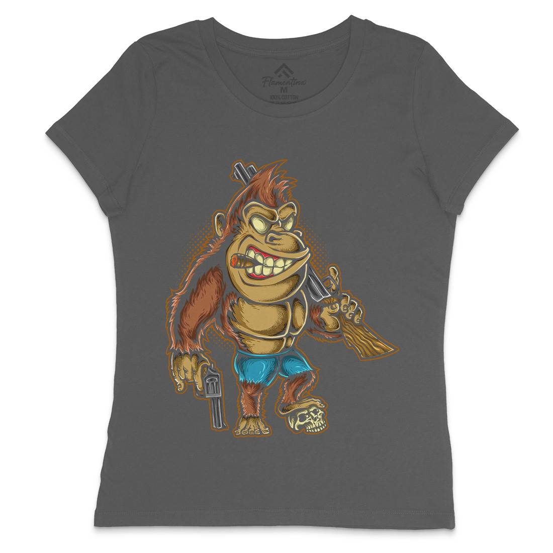 Killer Kong Womens Crew Neck T-Shirt Animals A429