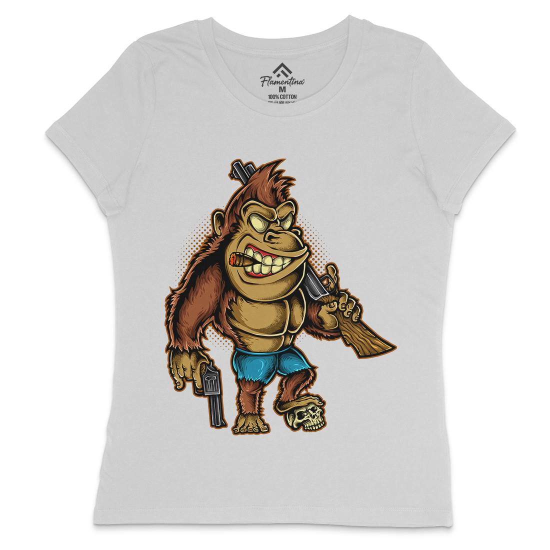 Killer Kong Womens Crew Neck T-Shirt Animals A429
