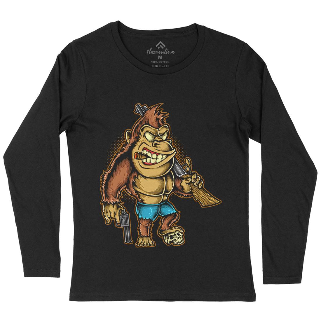 Killer Kong Womens Long Sleeve T-Shirt Animals A429