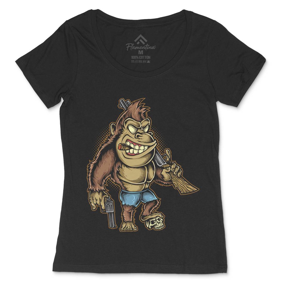 Killer Kong Womens Scoop Neck T-Shirt Animals A429