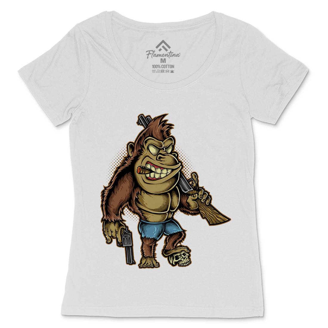 Killer Kong Womens Scoop Neck T-Shirt Animals A429