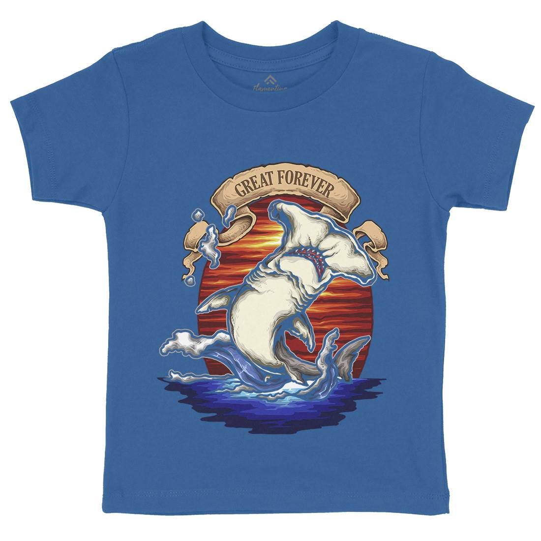 King Of The Ocean Kids Crew Neck T-Shirt Navy A430