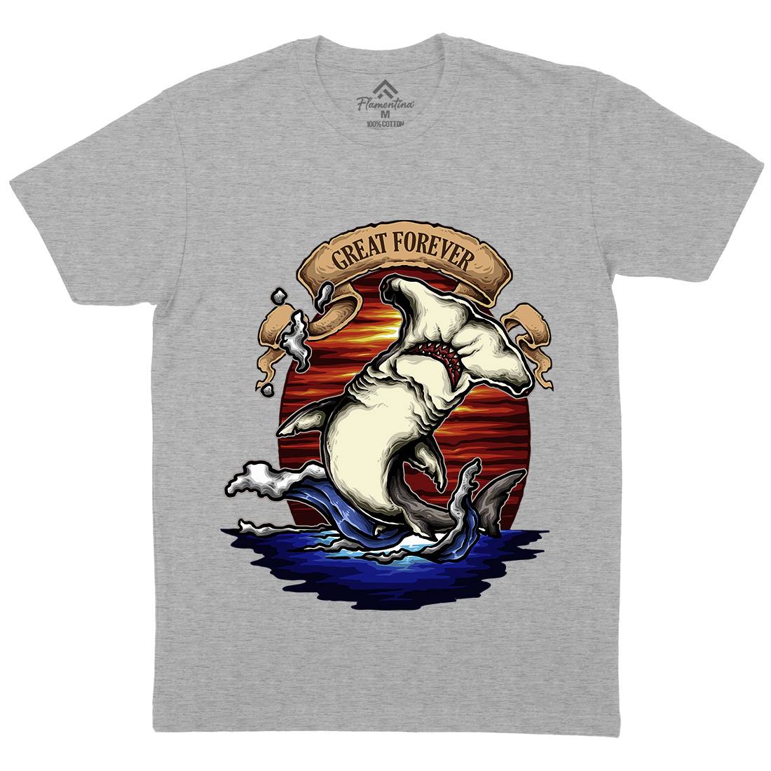 King Of The Ocean Mens Organic Crew Neck T-Shirt Navy A430