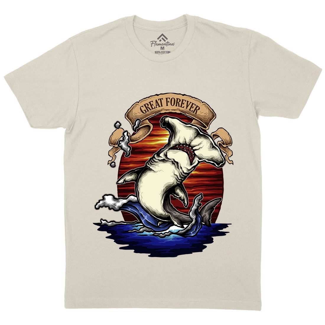 King Of The Ocean Mens Organic Crew Neck T-Shirt Navy A430