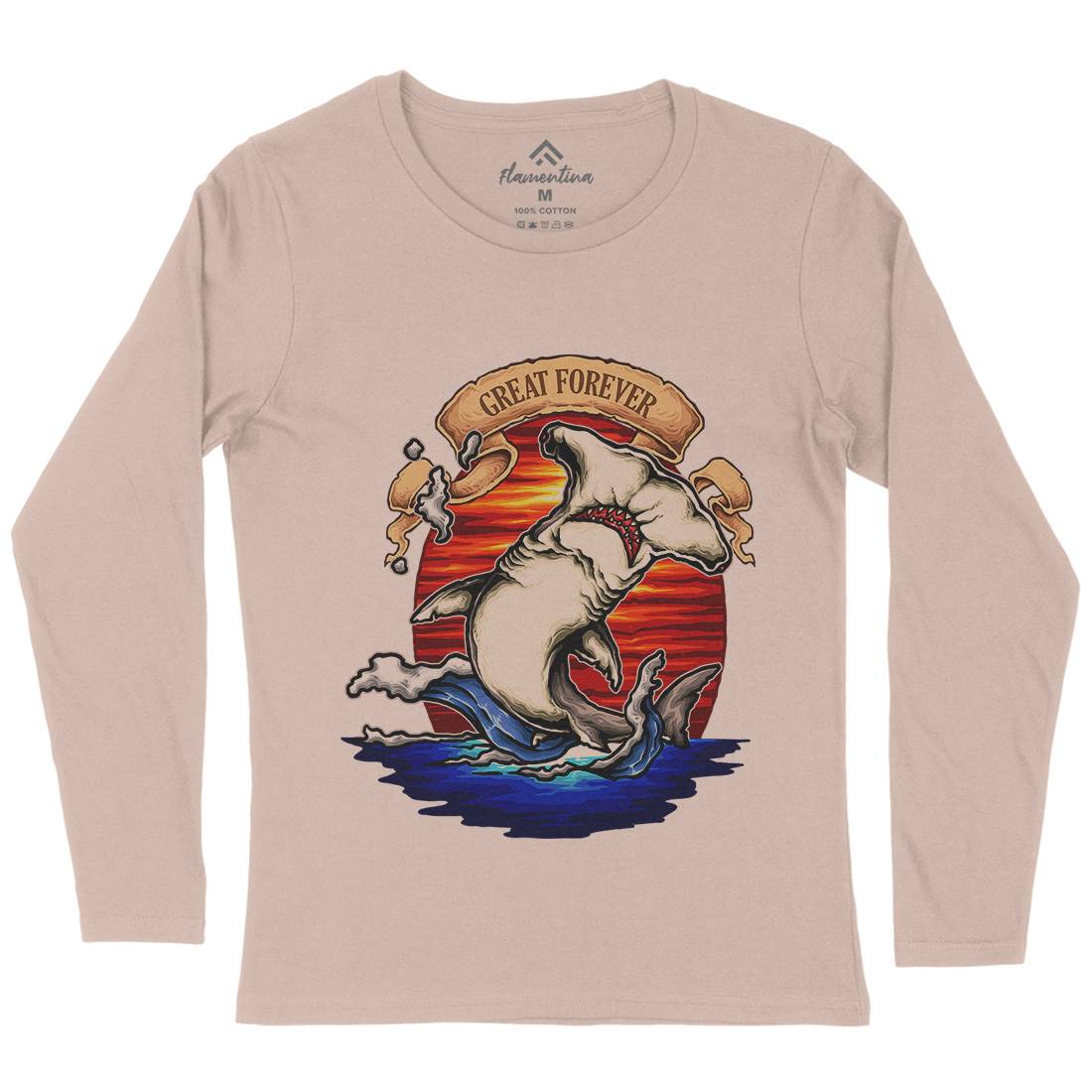 King Of The Ocean Womens Long Sleeve T-Shirt Navy A430