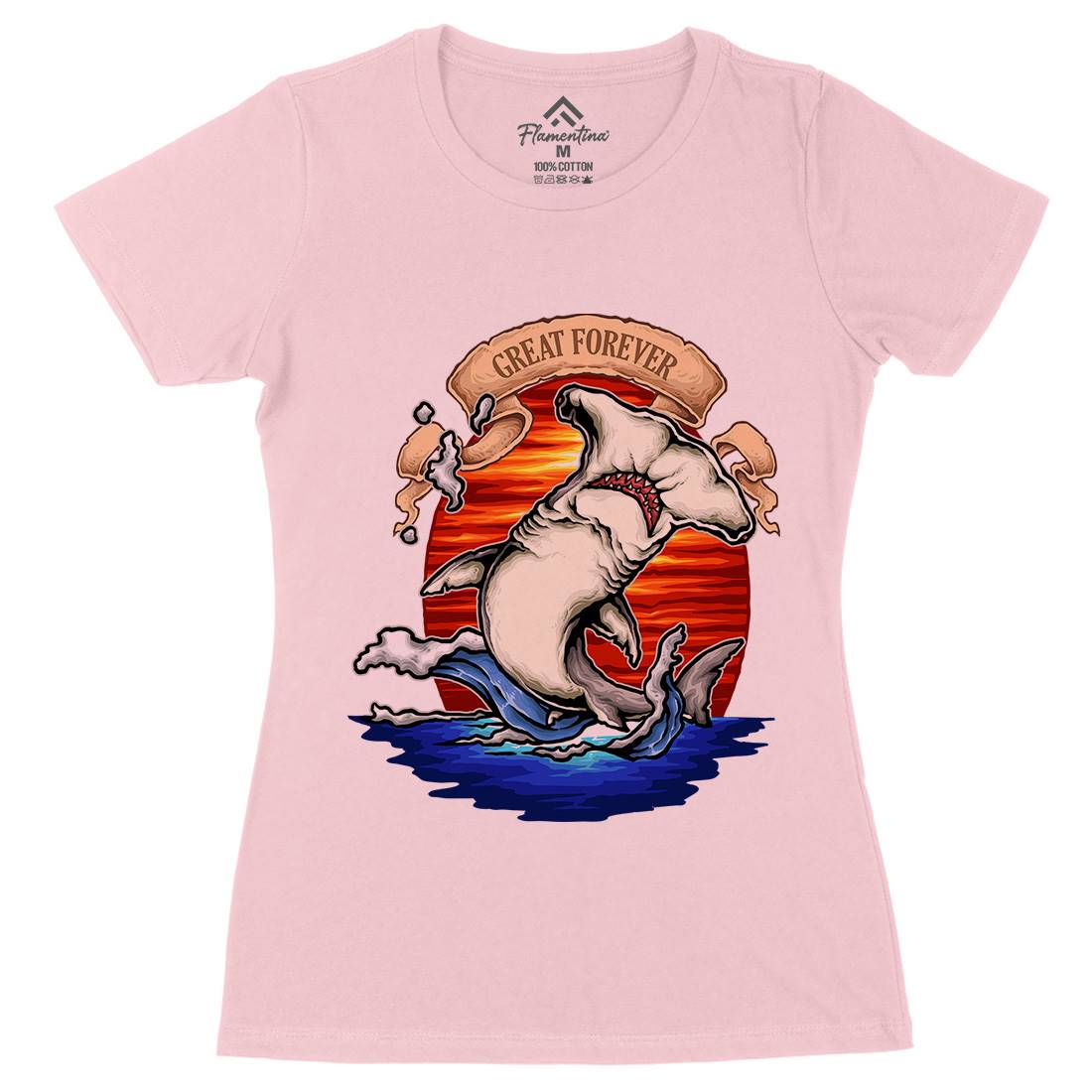 King Of The Ocean Womens Organic Crew Neck T-Shirt Navy A430