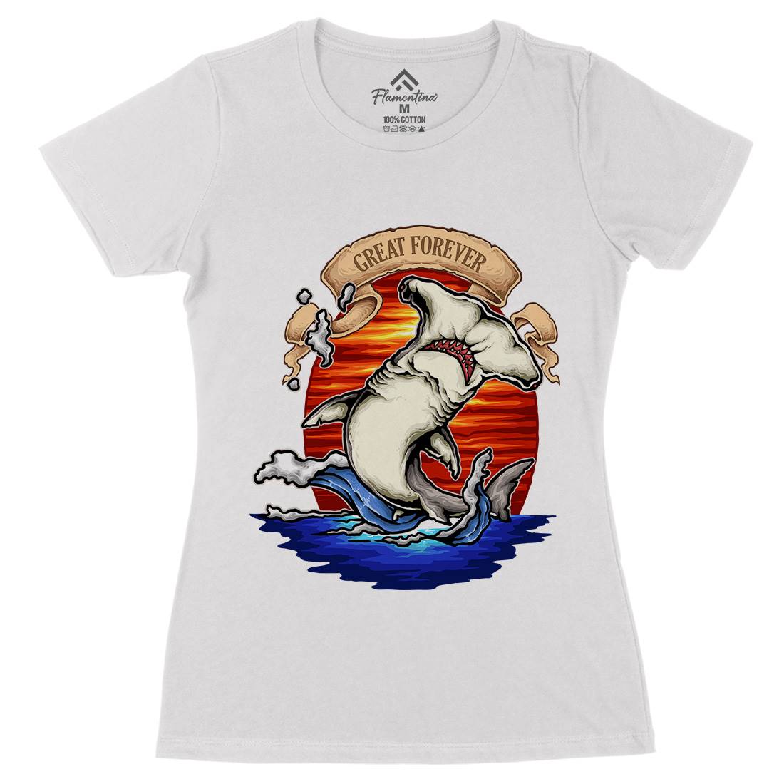 King Of The Ocean Womens Organic Crew Neck T-Shirt Navy A430