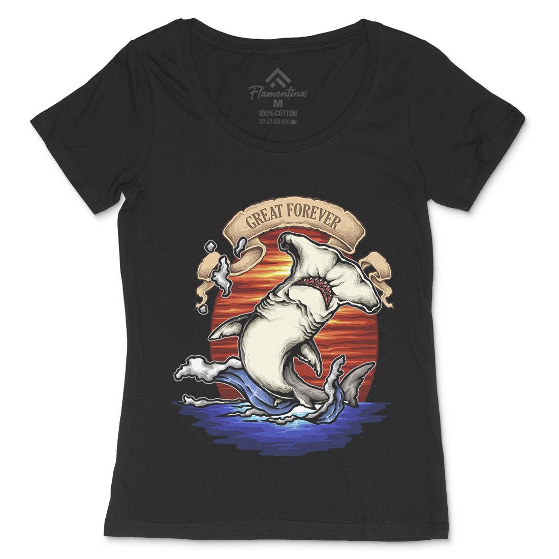 King Of The Ocean Womens Scoop Neck T-Shirt Navy A430