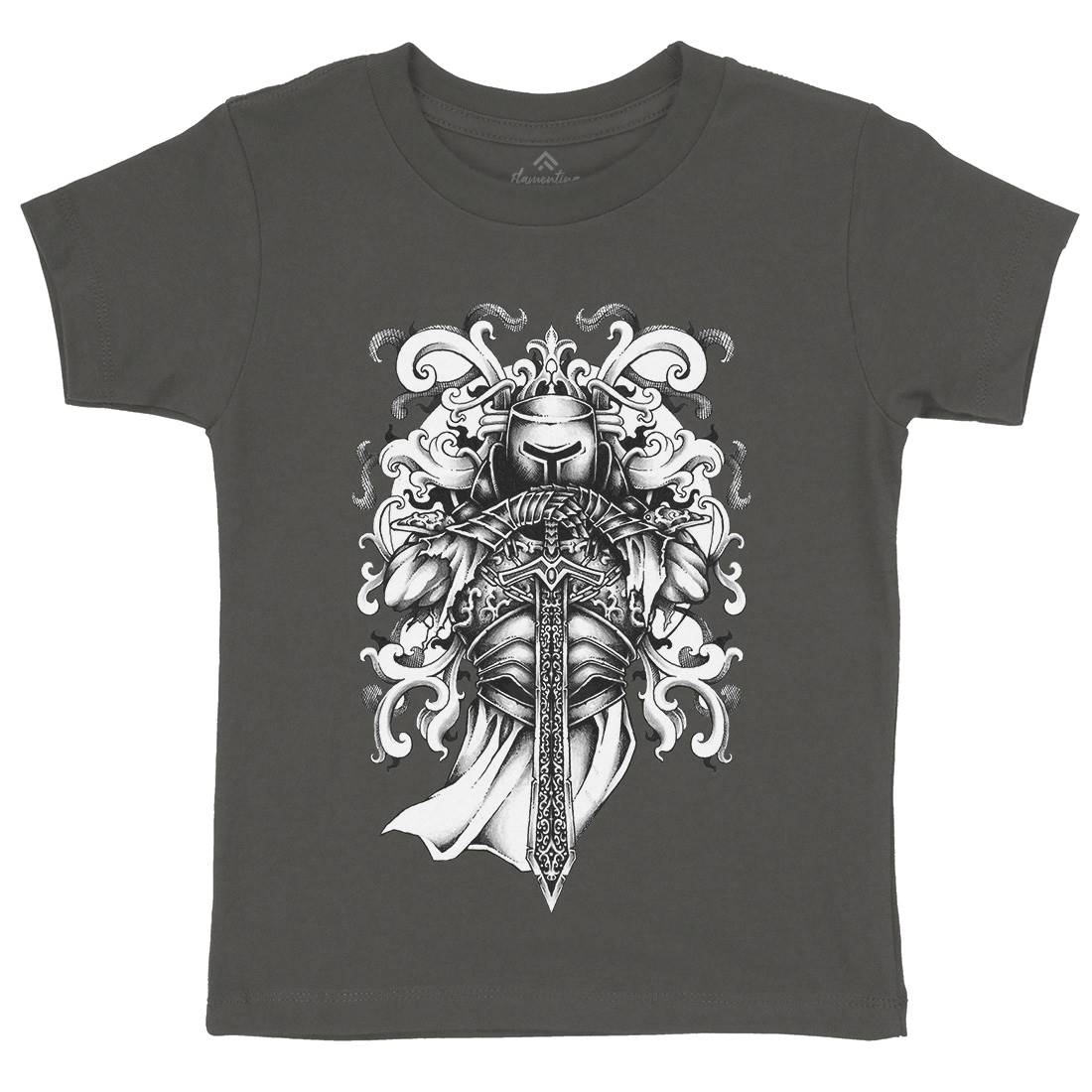 Knight And Armor Kids Crew Neck T-Shirt Warriors A431