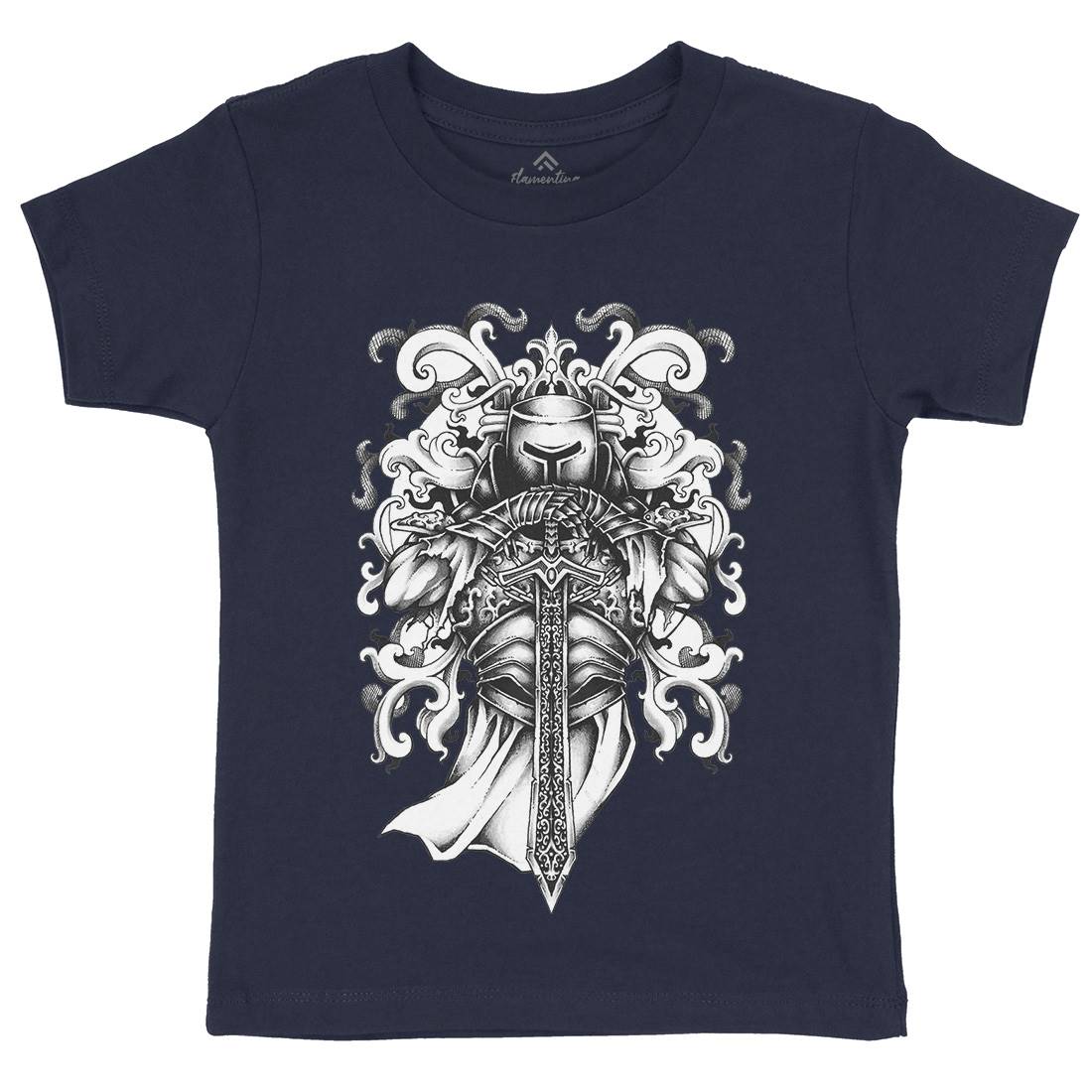 Knight And Armor Kids Crew Neck T-Shirt Warriors A431