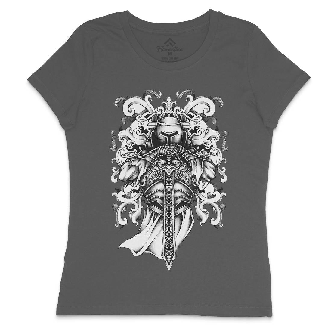 Knight And Armor Womens Crew Neck T-Shirt Warriors A431