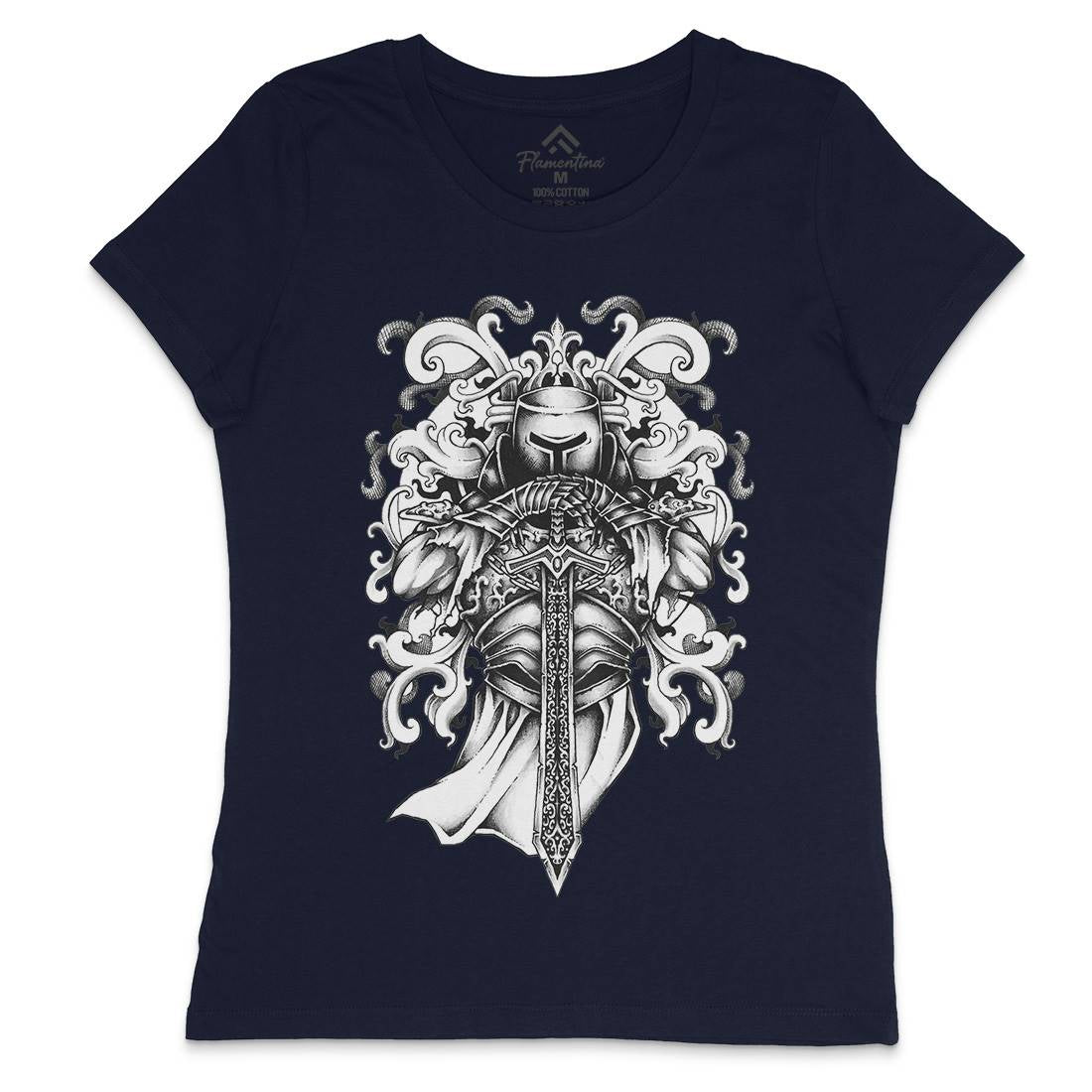 Knight And Armor Womens Crew Neck T-Shirt Warriors A431