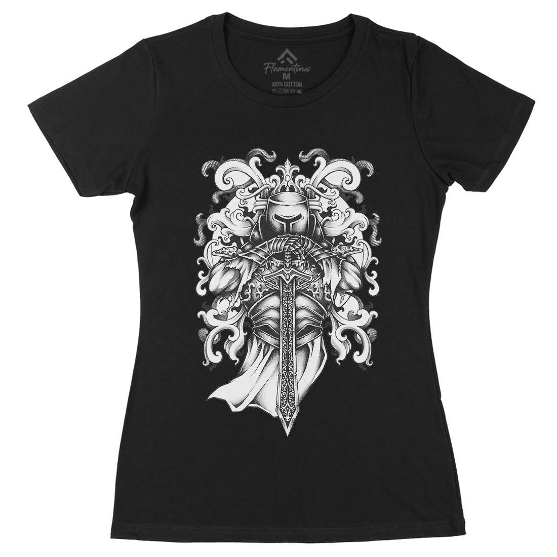 Knight And Armor Womens Organic Crew Neck T-Shirt Warriors A431
