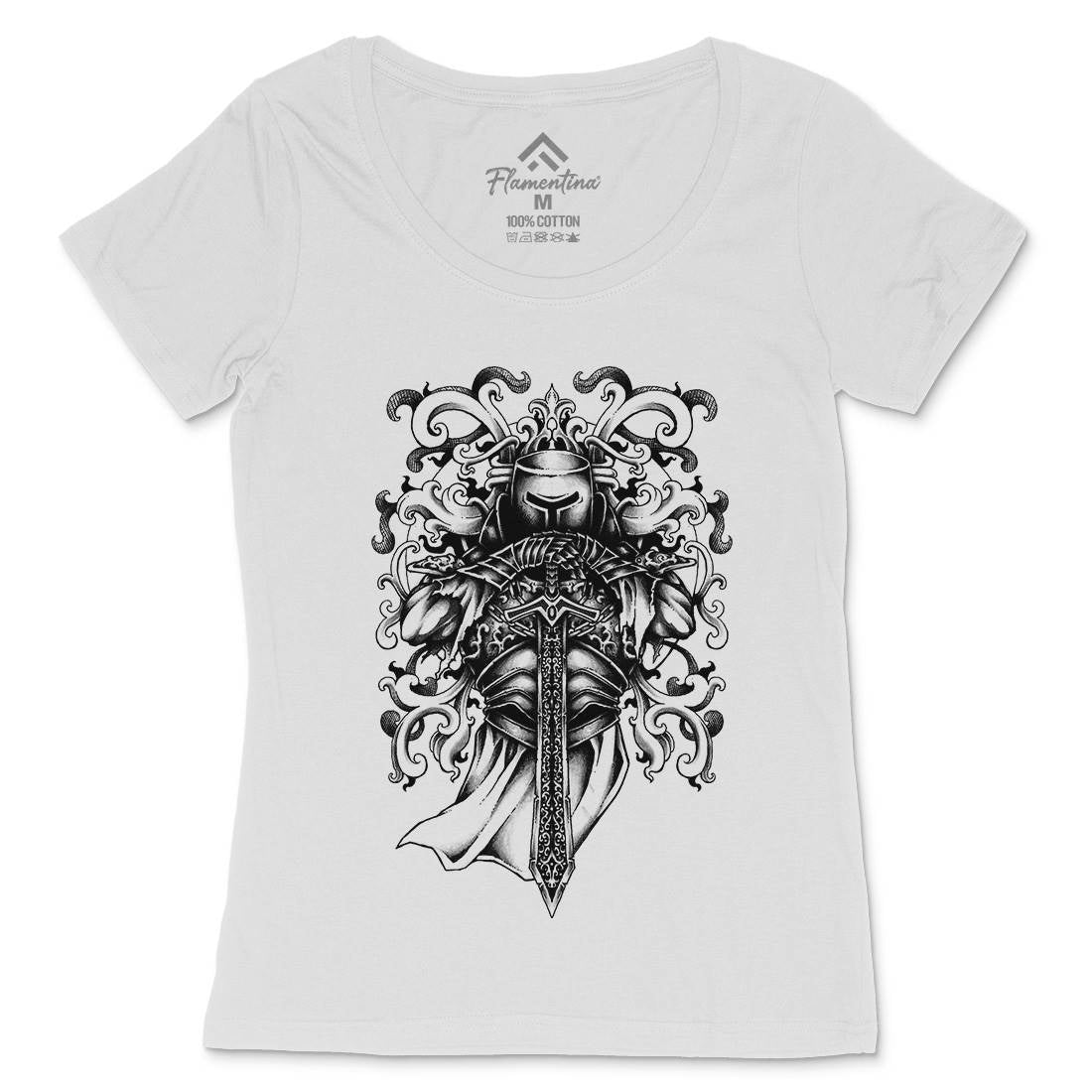 Knight And Armor Womens Scoop Neck T-Shirt Warriors A431