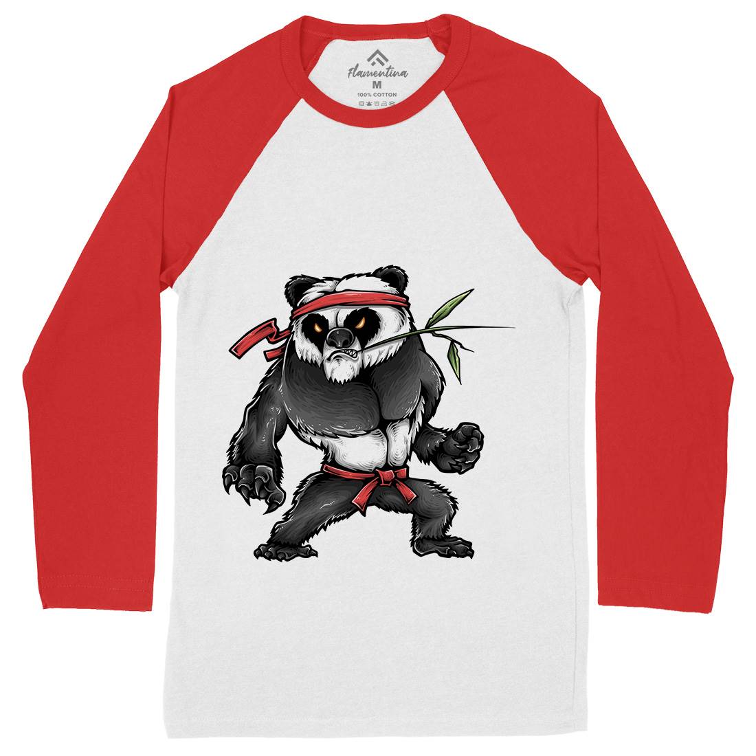 Kung Fu Zoo Mens Long Sleeve Baseball T-Shirt Animals A432