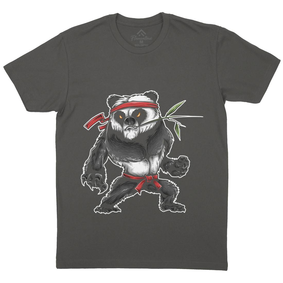 Kung Fu Zoo Mens Organic Crew Neck T-Shirt Animals A432