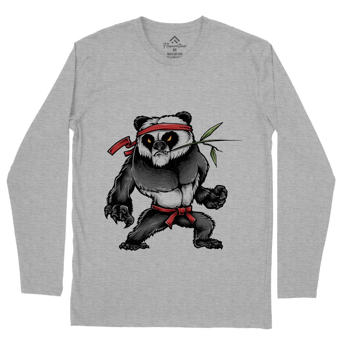 Kung Fu Zoo Mens Long Sleeve T-Shirt Animals A432