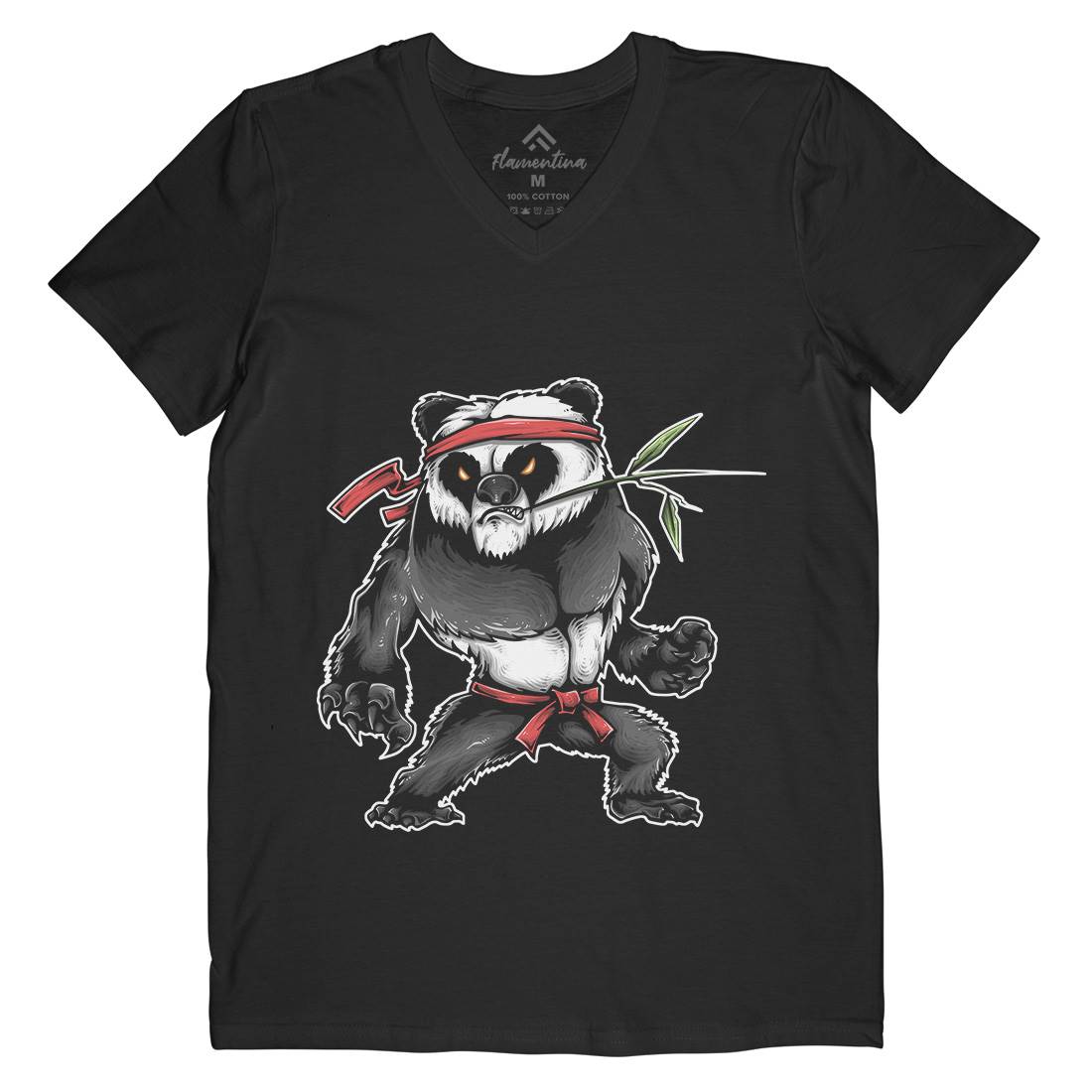 Kung Fu Zoo Mens V-Neck T-Shirt Animals A432