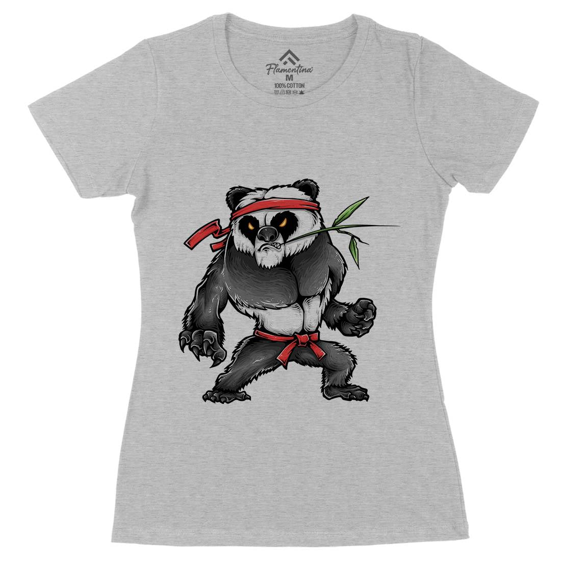 Kung Fu Zoo Womens Organic Crew Neck T-Shirt Animals A432
