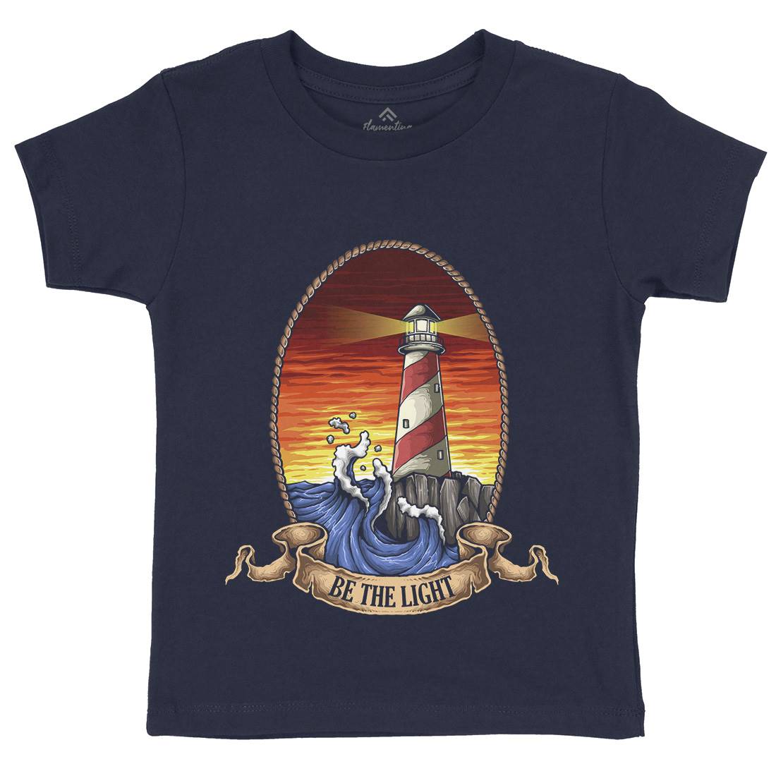 Lighthouse Kids Crew Neck T-Shirt Navy A433