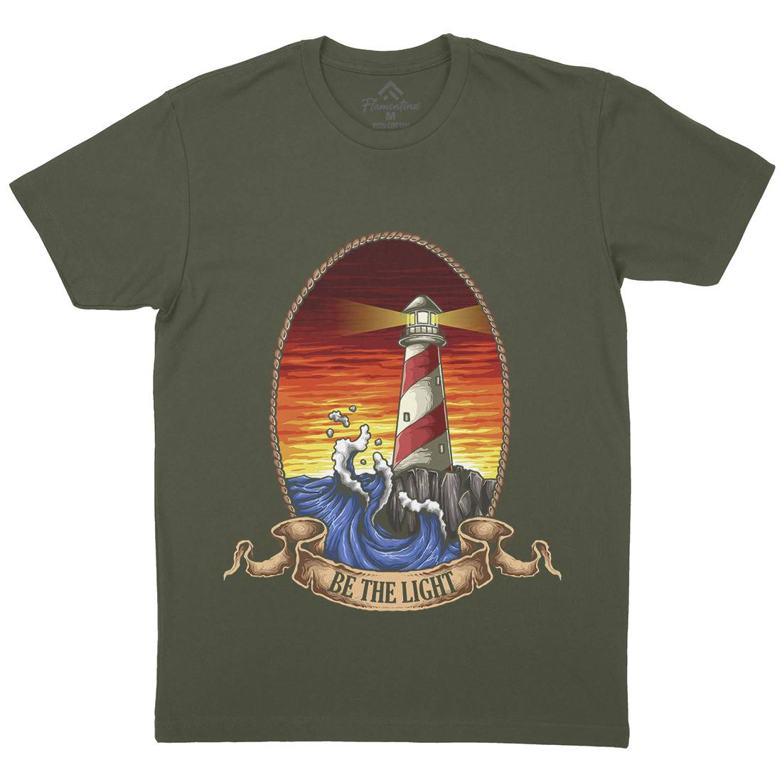 Lighthouse Mens Organic Crew Neck T-Shirt Navy A433