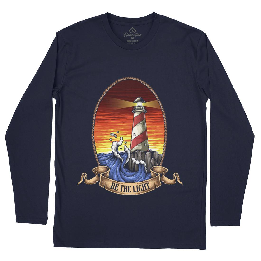 Lighthouse Mens Long Sleeve T-Shirt Navy A433