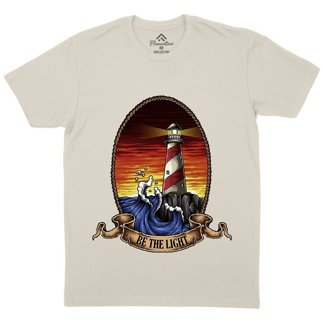 Lighthouse Mens Organic Crew Neck T-Shirt Navy A433