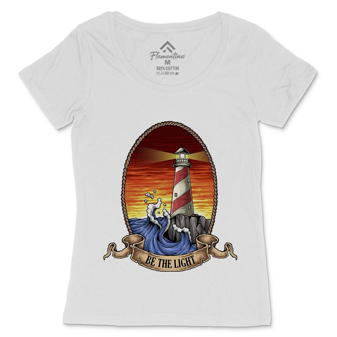 Lighthouse Womens Scoop Neck T-Shirt Navy A433