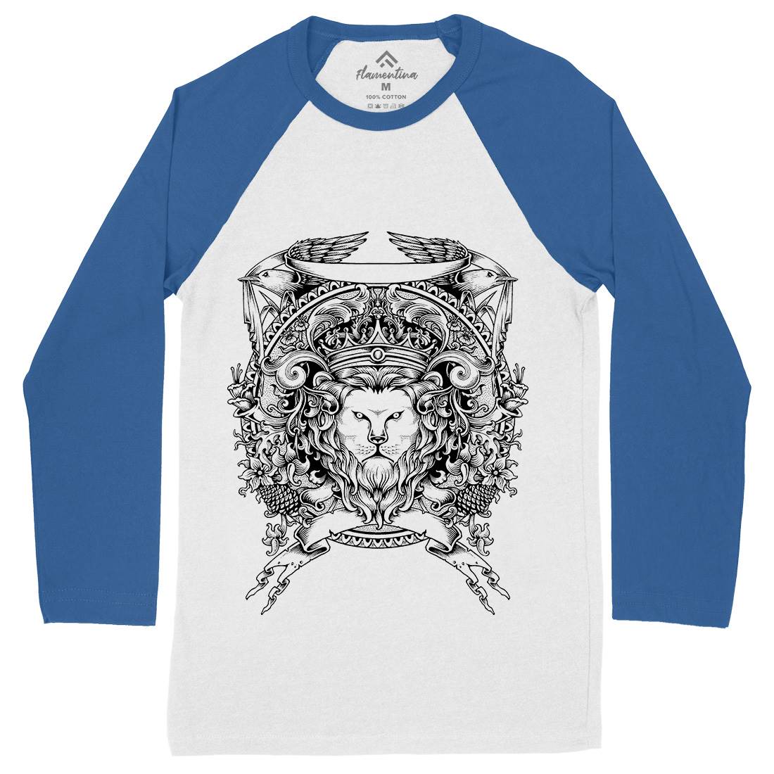 Lion Crest Mens Long Sleeve Baseball T-Shirt Warriors A434