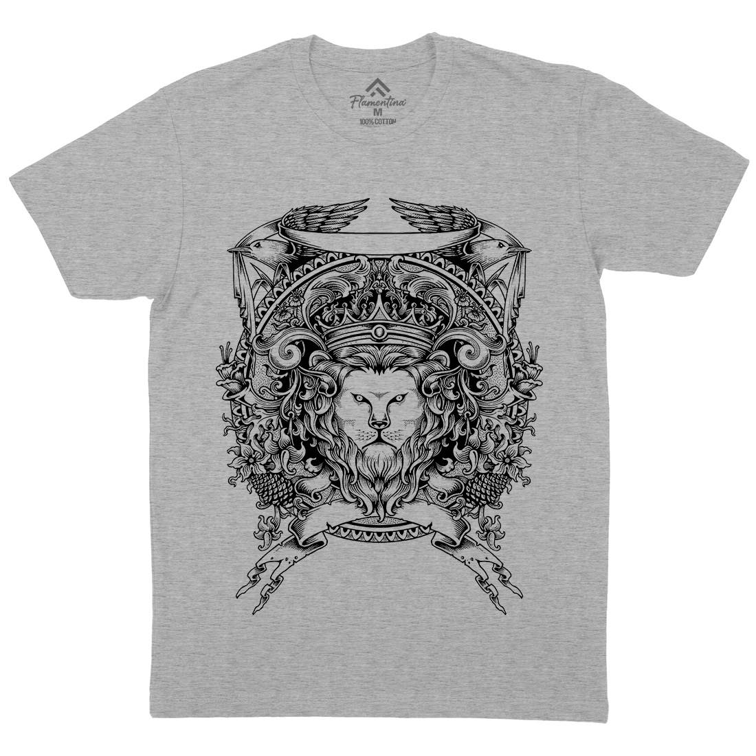 Lion Crest Mens Organic Crew Neck T-Shirt Warriors A434