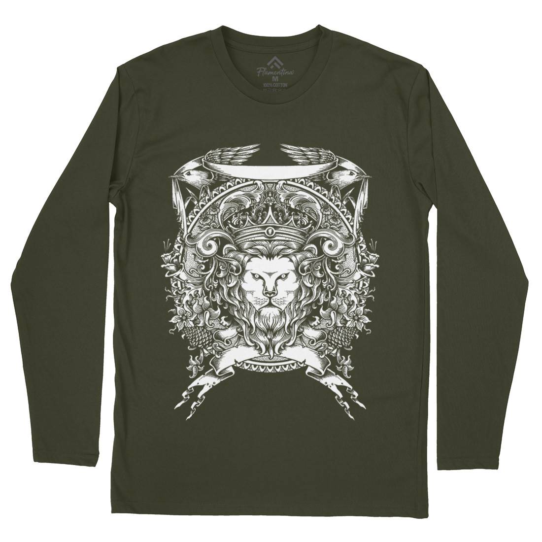 Lion Crest Mens Long Sleeve T-Shirt Warriors A434