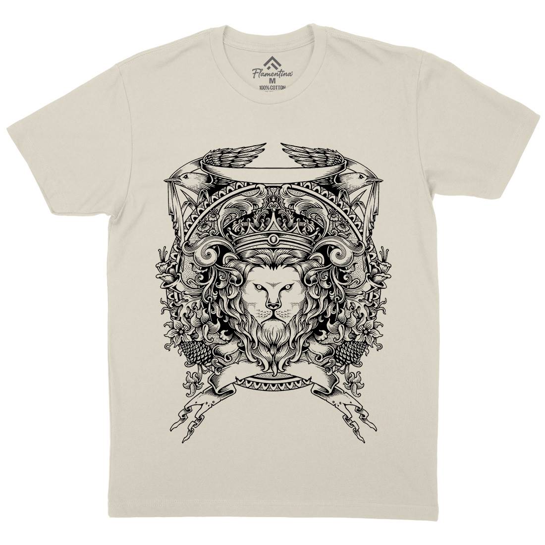 Lion Crest Mens Organic Crew Neck T-Shirt Warriors A434