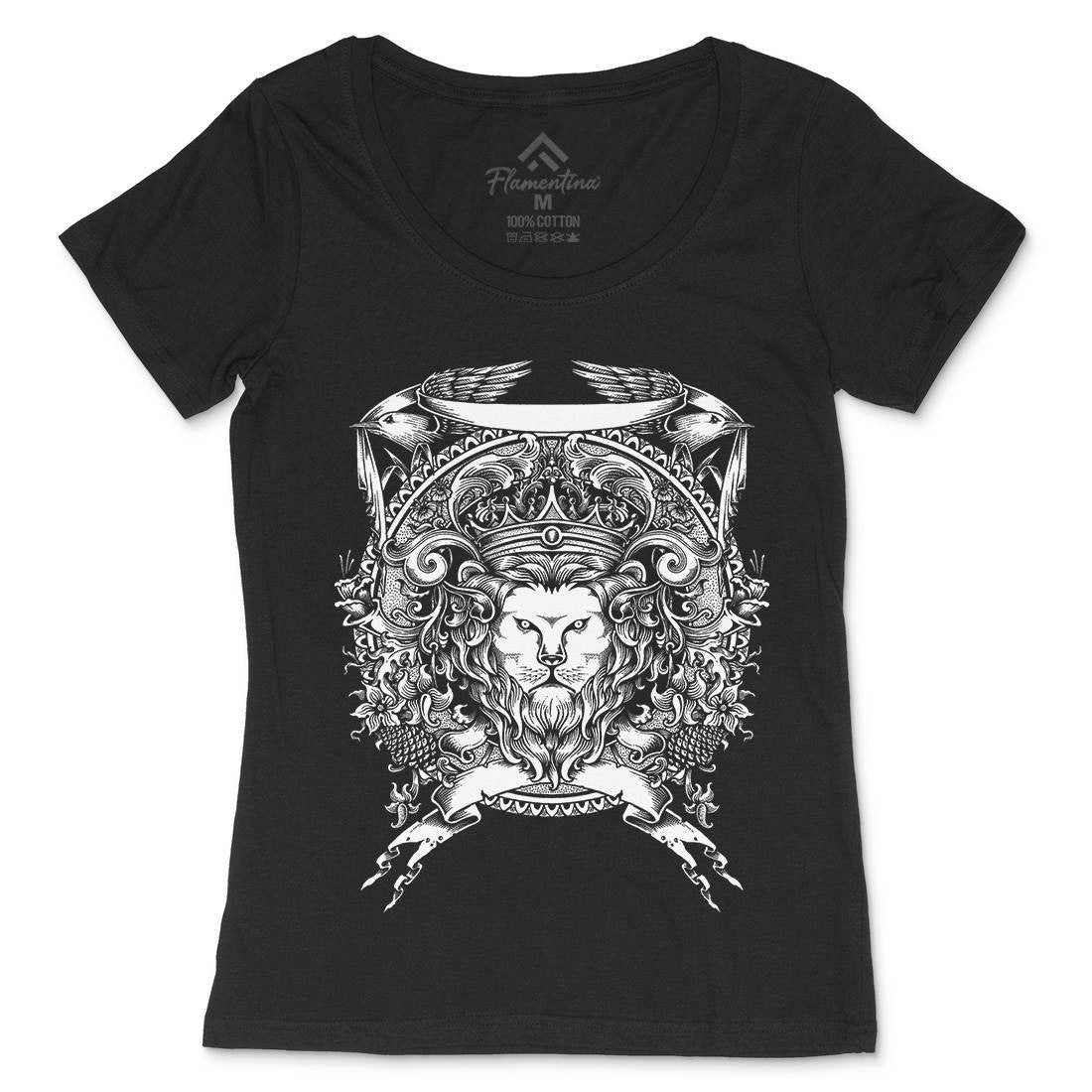 Lion Crest Womens Scoop Neck T-Shirt Warriors A434