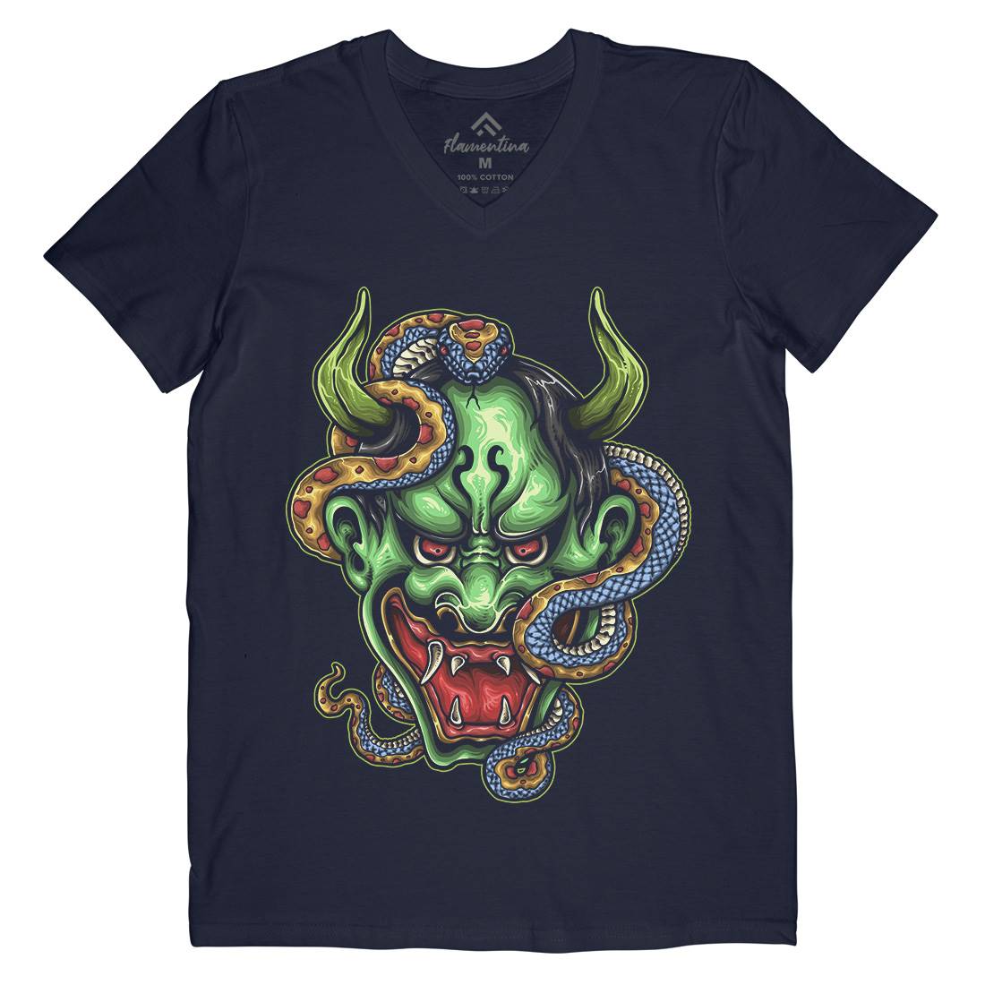 Master Of The Snake Mens Organic V-Neck T-Shirt Animals A436