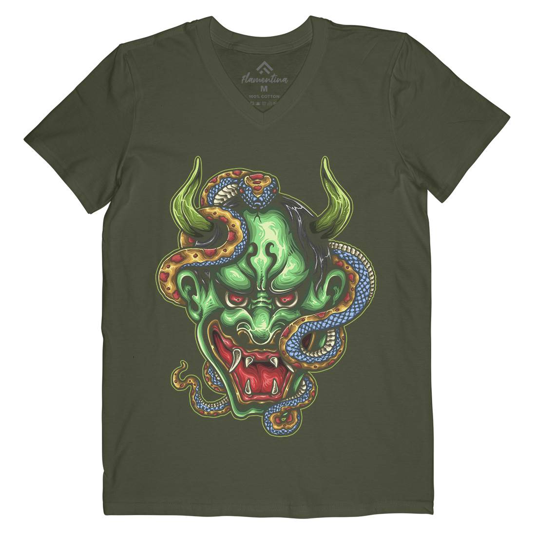 Master Of The Snake Mens Organic V-Neck T-Shirt Animals A436