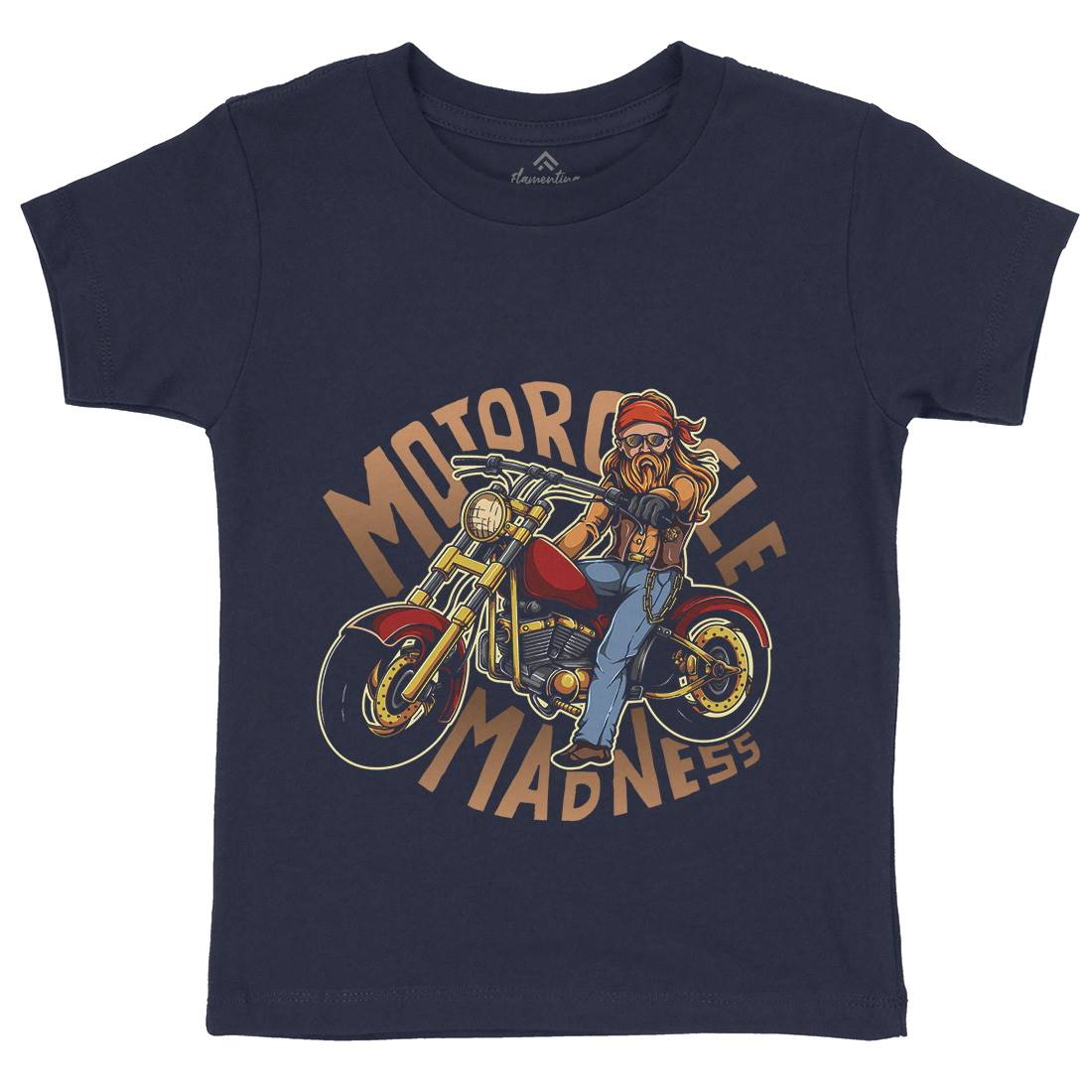 Madness Kids Organic Crew Neck T-Shirt Motorcycles A438