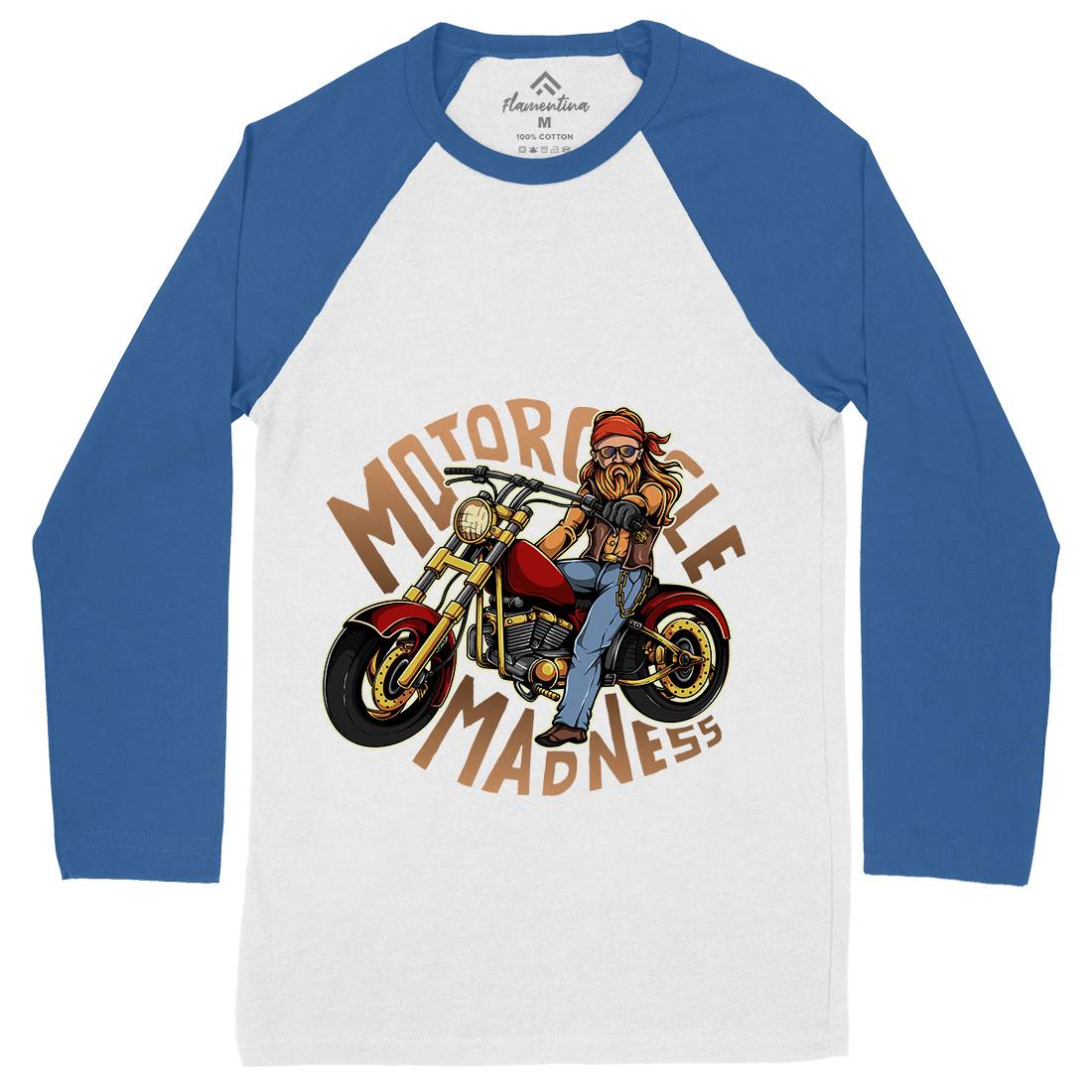 Madness Mens Long Sleeve Baseball T-Shirt Motorcycles A438